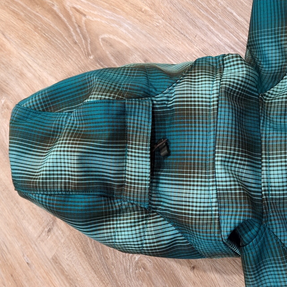 💙💚 The North Face Blue Checker Pattern Fleece Lined Jacket Women's size M 💚💙 - Picture 12 of 12